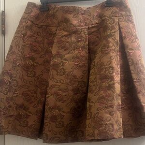 Context Brown Floral Skater Skirt